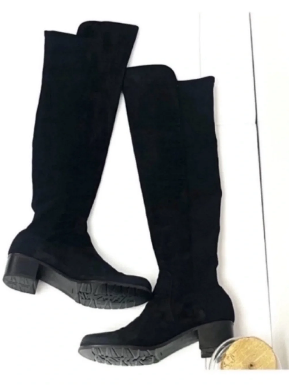 Stuart Weitzman Black Over-the-Knee Suede Boots Size 7.5